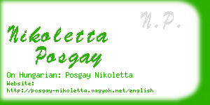 nikoletta posgay business card